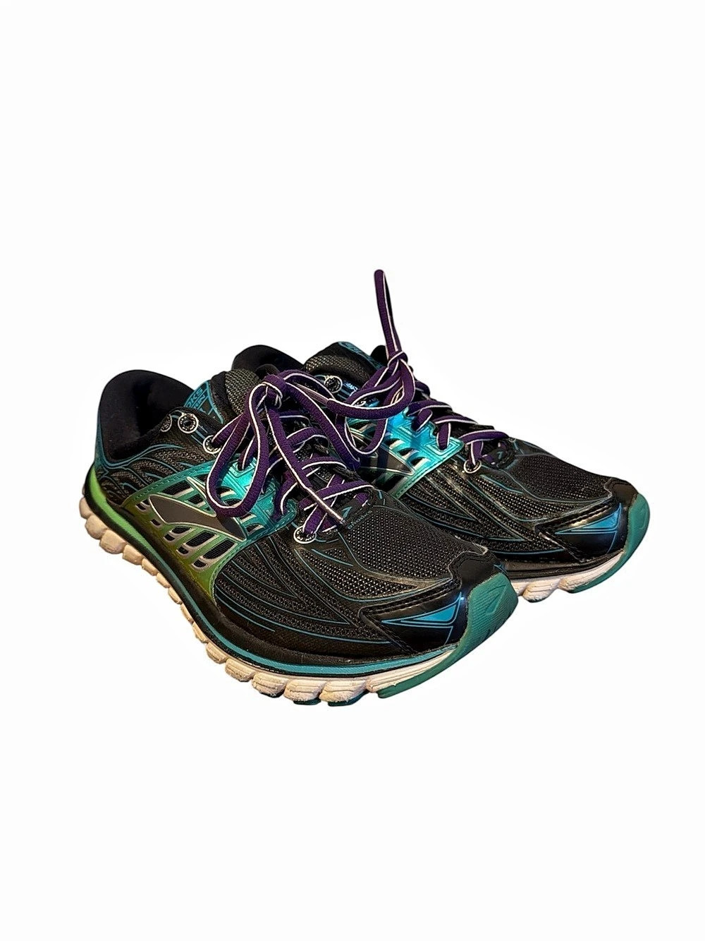 Brooks Glycerin 14 Womens Size 8.5 B Running Shoes Black Teal Green 1202171B064